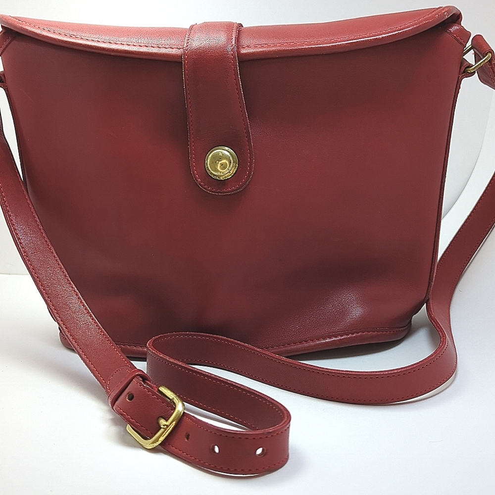 Coach Vintage Red Nottingham Binocular Leather Bag Gem